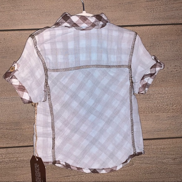 🍑3/$25🍑 Gauze Button Down Boys Shirt - Picture 8 of 13